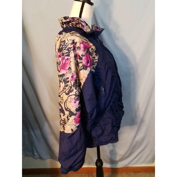 Super Sports navy and floral jacket - Picture 2 of 7
